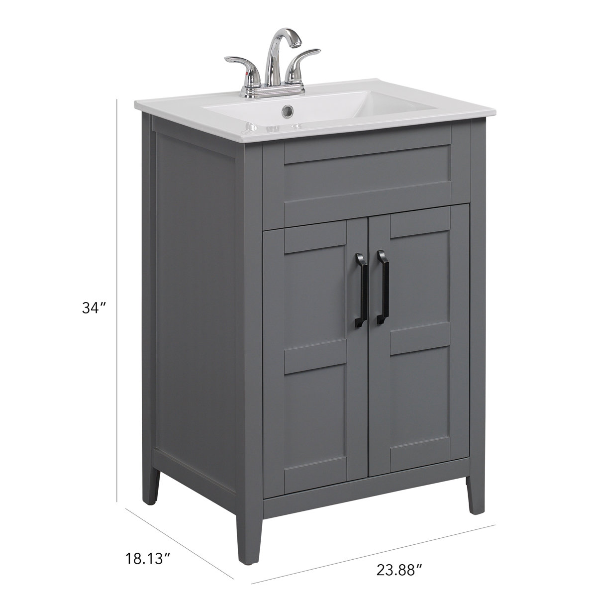Lark Manor Ellenberger Freestanding 24" Single Bathroom Vanity Set